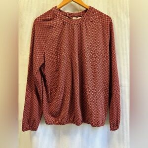 Olsen ECO FRIENDLY - Elegant Red/orange & blue Patterned top - US 12